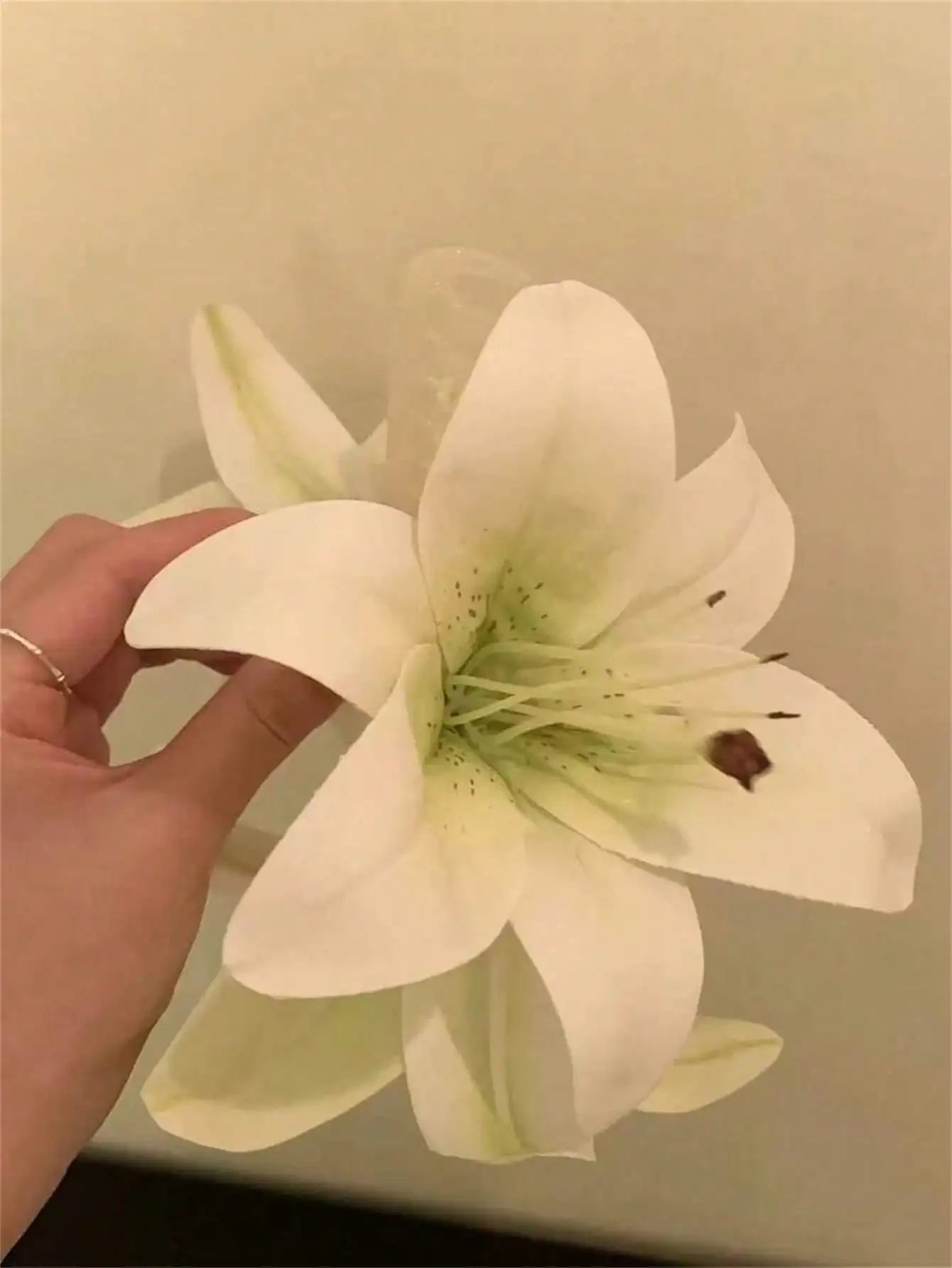 Female Personality Lily Flower Double Sided Grip Clip Simple Qme