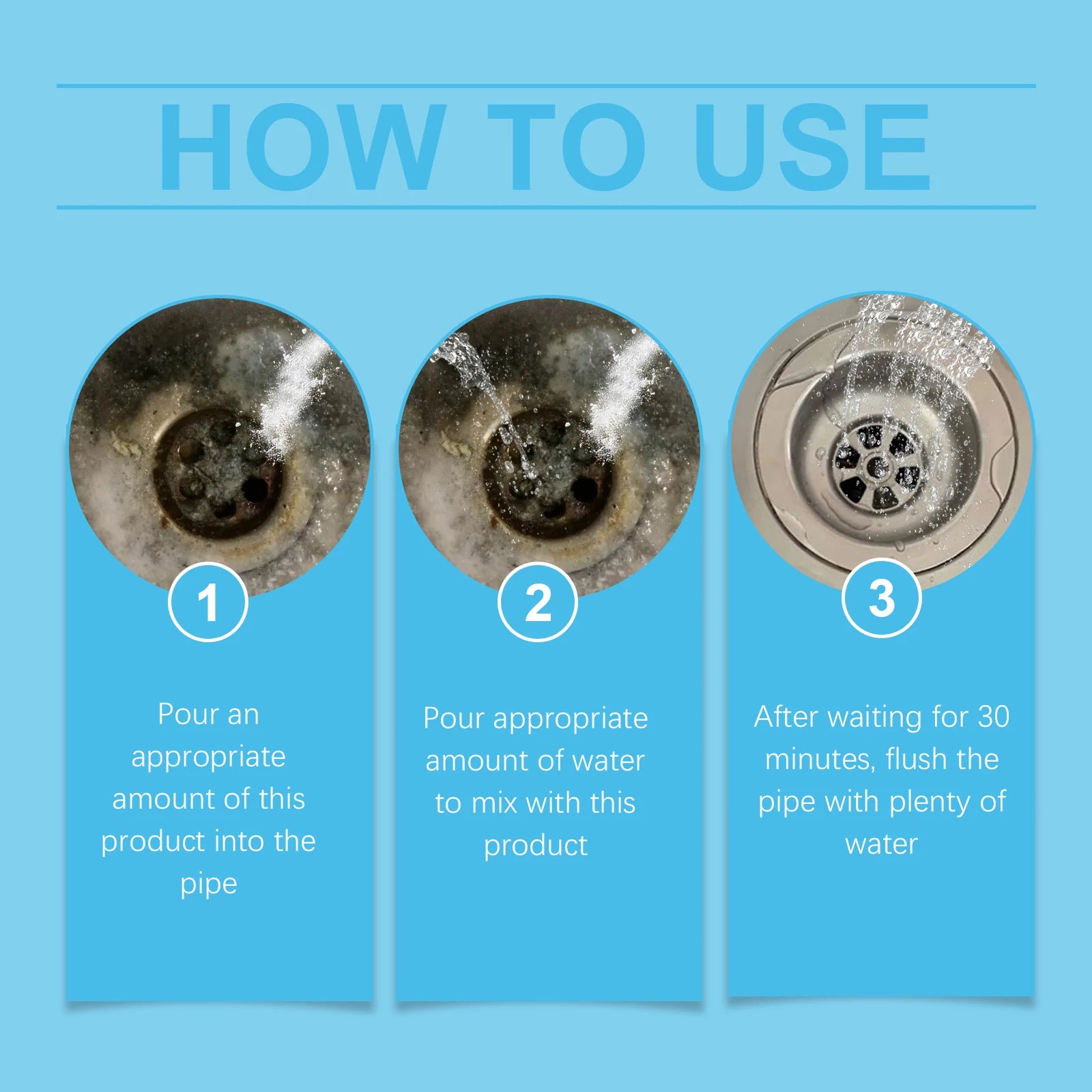 Powerful Pipe Dredging Agent Quickly Dissolve Blockages Clear Drainage Pipe Remove Scale Eliminate Odor Kitchen Dredge Deodorant Qme