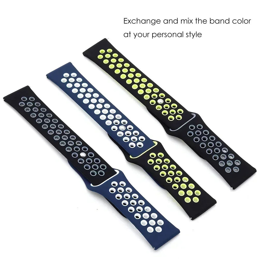 20mm 22mm Watch Strap for Samsung Galaxy Watch 6 5 4 3 Classic 47mm 43mm Pro 45mm 40mm 44mm Silicon Bracelet Huawei GT/3/2 Band Qme