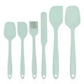 6 Silicone Spatula Food Grade Non Stick Heat Resistant Spatulas Qme light green