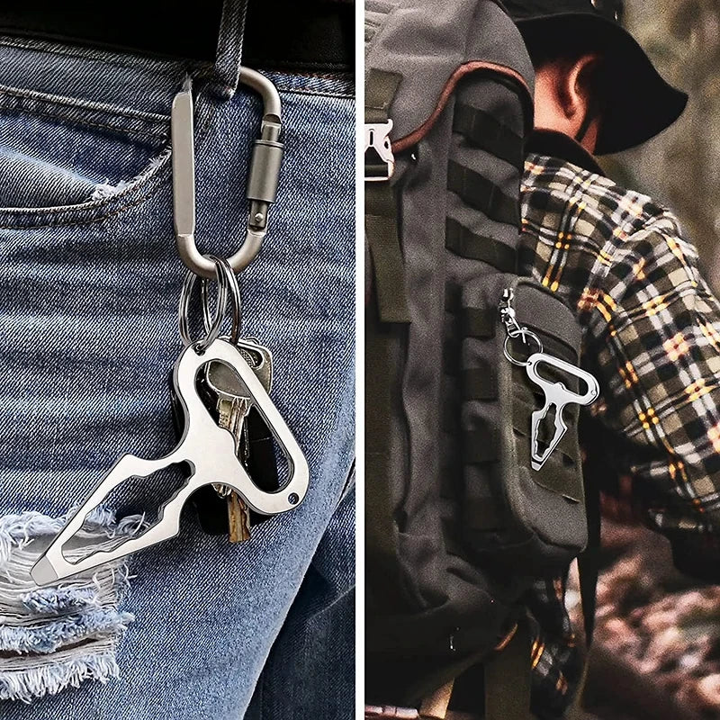 Self Defense Weapons Outdoor EDC Survival Tool Defence Personal Keychian Stinger Bottle Combination Opener Wrench for Men Women Qme