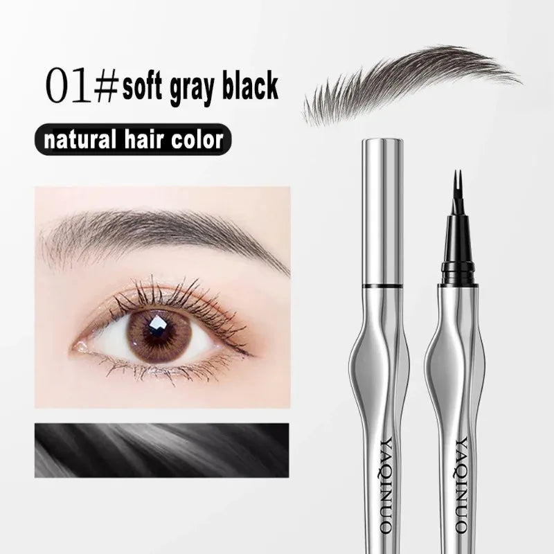 Ultra-fine Eyebrow Pencil Outline Shadow Lying Silkworm Eyeliner Waterproof Non-smudge Lasting Colorfast Liquid Eyebrow Pencil Qme 01 Gray Black