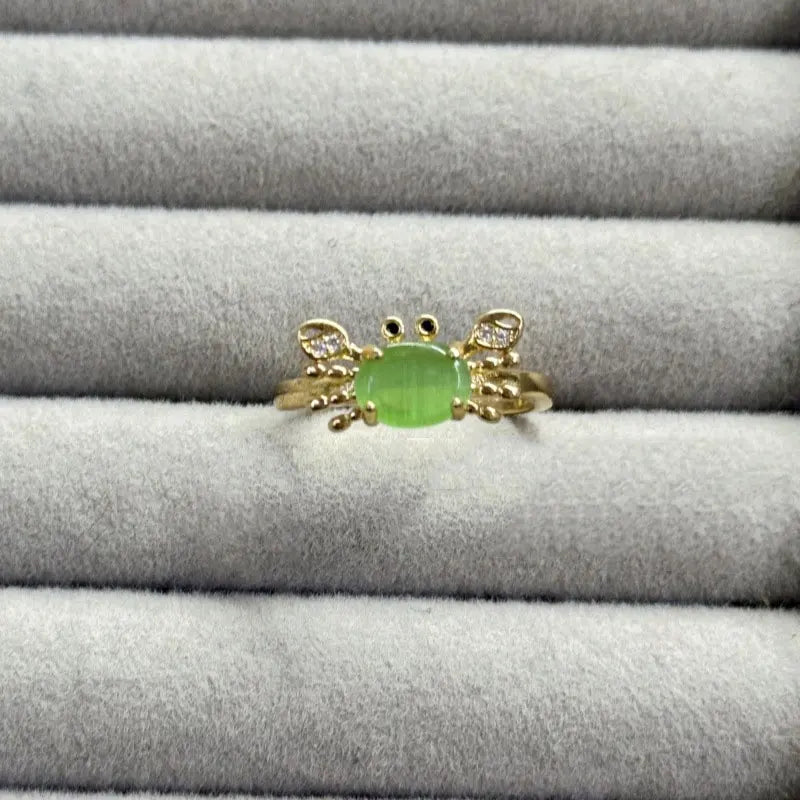1pcs Exquisite Mini Cute Crab Charm Originality Personalized Ring Women's Simplicity Party Holiday Gift Jewelry Accessories Gift Qme Size 7 lv