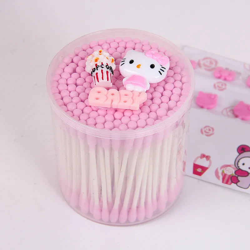 Hello Kitty Double-ended Spiral Cotton Swabs Makeup Remover Pads Ear Qme 6