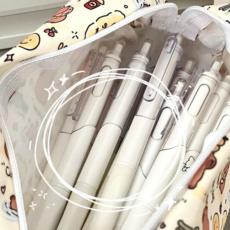 Capybara Pencil Case Cute Stationery Bag Student Cartoon Large Qme