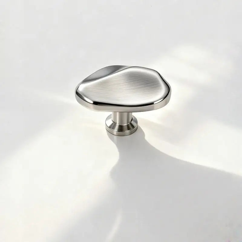 1Pcs Simple Wardrobe Door Drawer Cabinet Bright Silver Handle New Chinese Furniture Single Hole Small Handle Qme A2