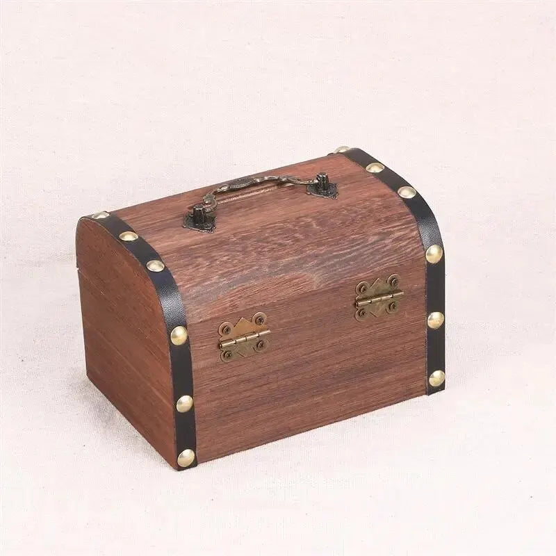 Treasure Chest With Lock Vintage Treasure Storage Box Piggy Bank Organizer Saving Box Case With Lock For Home Retro Decoration Qme