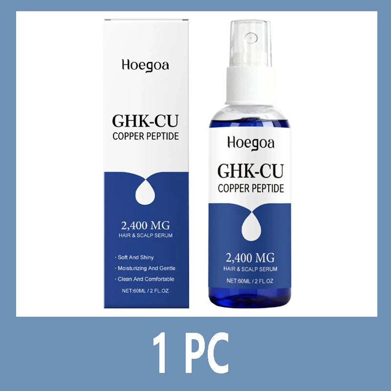 Ghk-Cu Copper Peptide for Hair Growth Scalp Serum Moisturizer Spray Fast-Absorbing Softness Shine Advanced Regrowth Treatment Qme 1PC