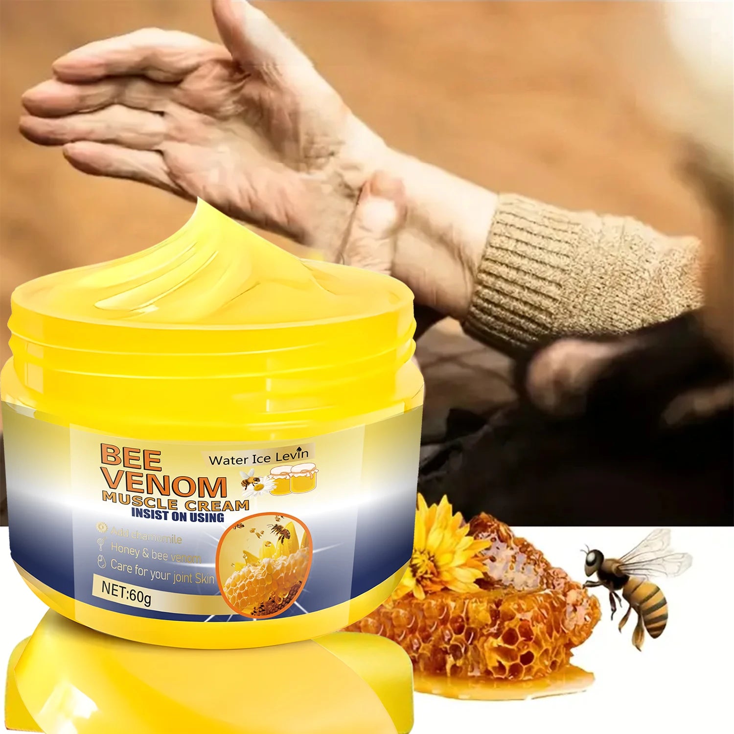 Cooling & Warming Neuropathy Muscle Cream with Bee Venom, Hyaluronic Acid & Magnesium for Muscle & Joint Relief. Qme