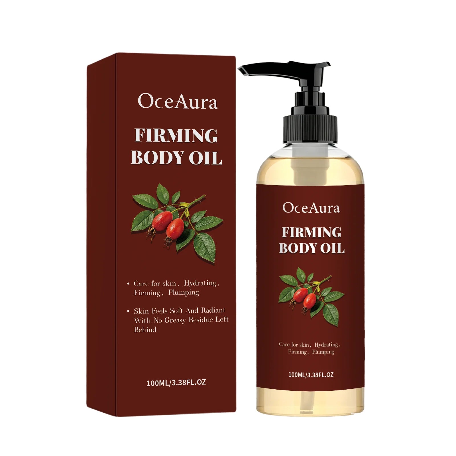 OceAura Firming Body Oil for Neck Chest Thigh Fast Absorbing Hydrating Skin Softener Plumping Anti Sagging Body Skin Care Oil Qme 100mL 100ml