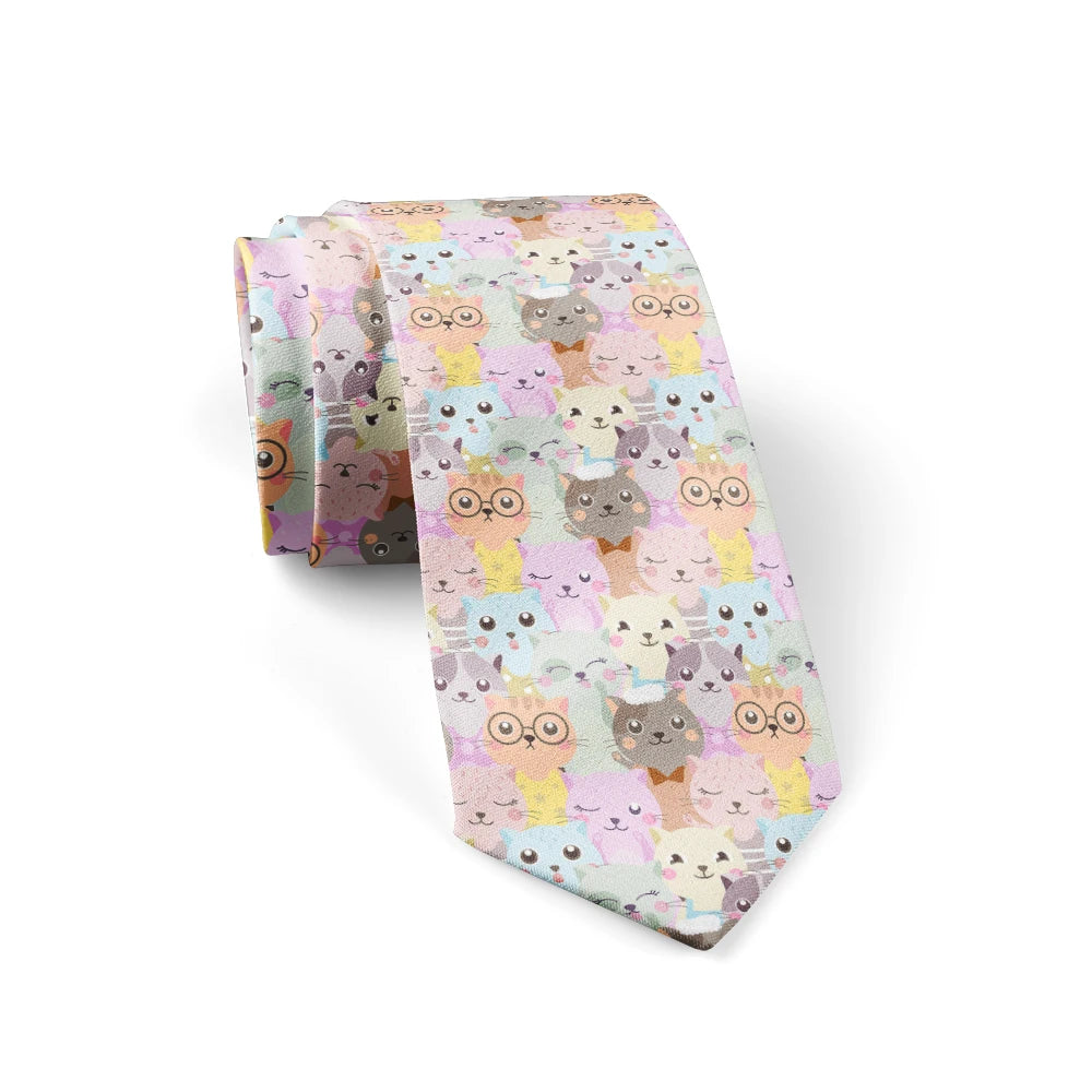 Fashionable Ukiyo-e Wave Print Tie Funny Small Animal Polyester Qme style5