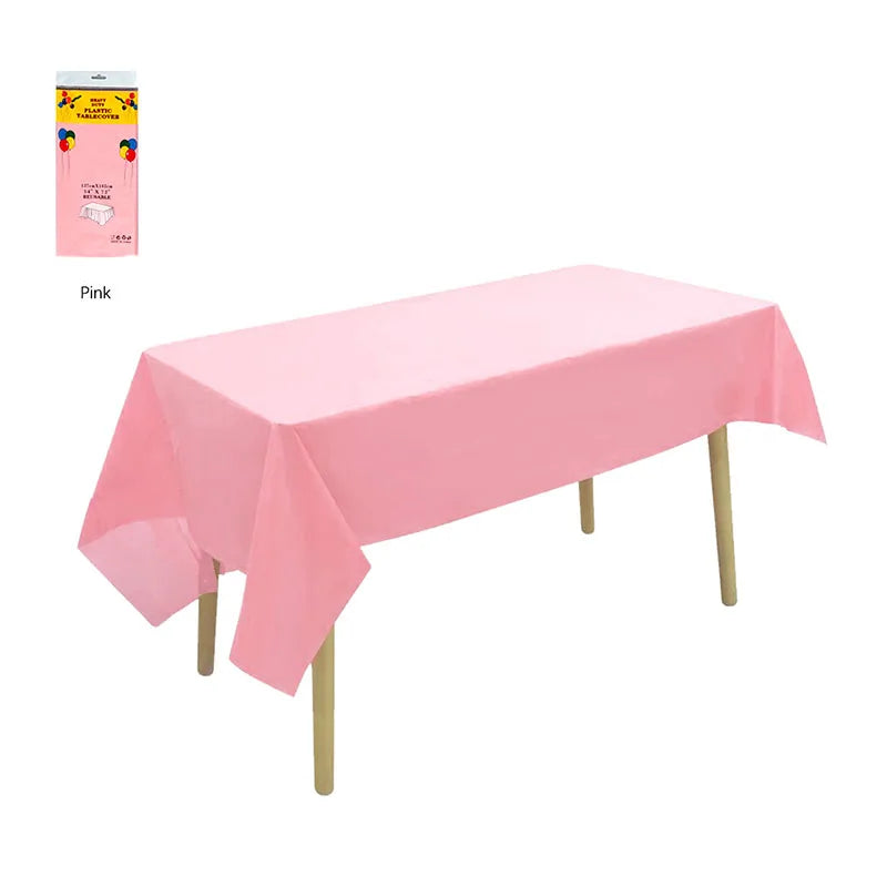1/2/4PCS Disposable Tablecloths Waterproof Stain-resistant Tablecloth, Party Decoration, Camping, Disposable Kitchen Tablecloth Qme Pink 2PCS 137X183cm