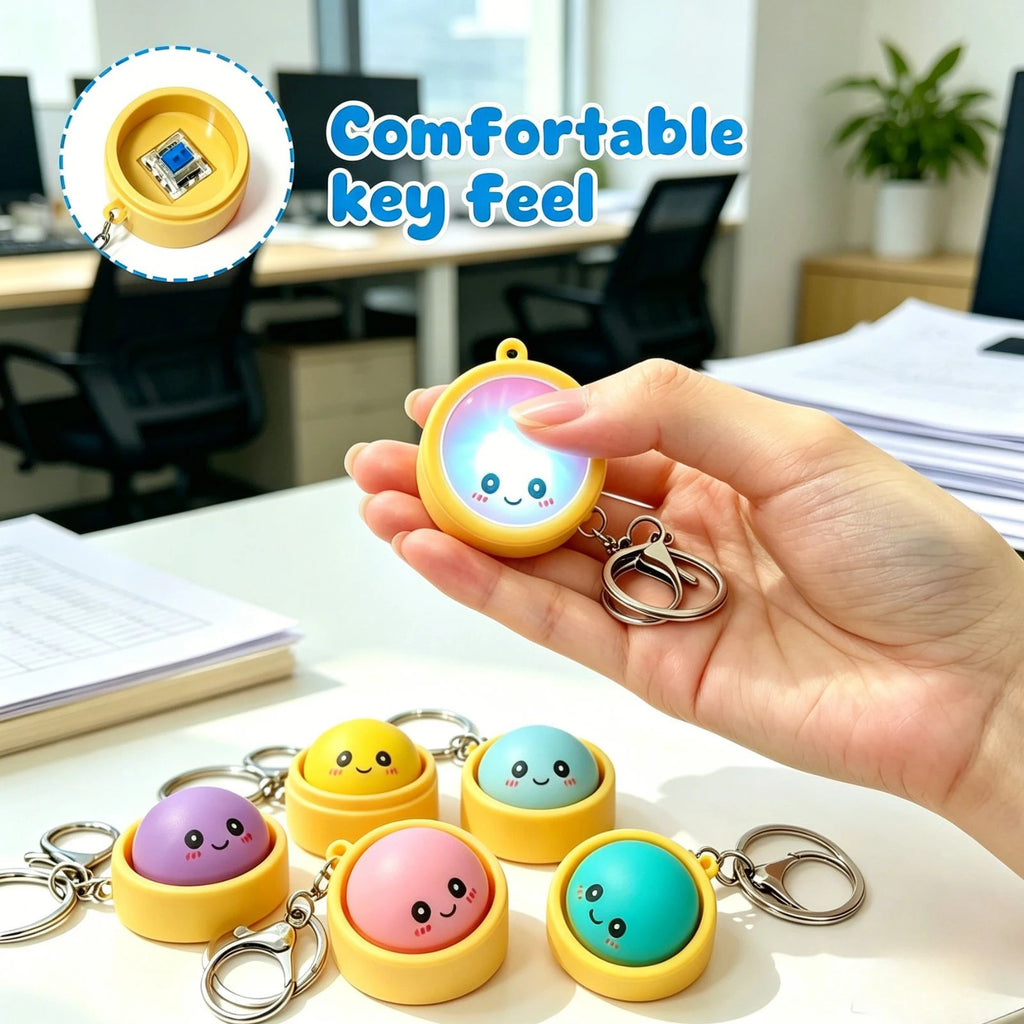 4/6/12PCS 3D Printed Dumpling Keyboard Keychain Fidget Toy Decompression Keyboard Clicker Toys Stress Relief Clicker Button Gift Qme