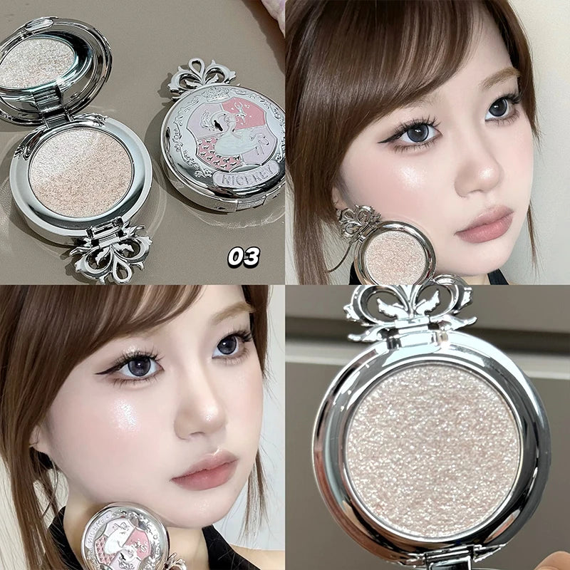 NICEKEY Monochrome Highlighter Champagne Gold Glitter Brighten Shiny Eye Makeup Diamond Shimmer Eyeshadow Palette Contouring Qme