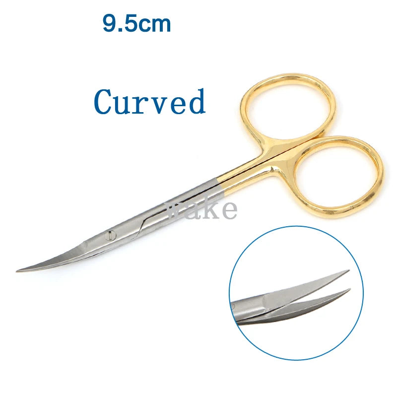 Dental Surgical Scissors Stainless Steel Needle Holder Plier Straight Qme curved tip