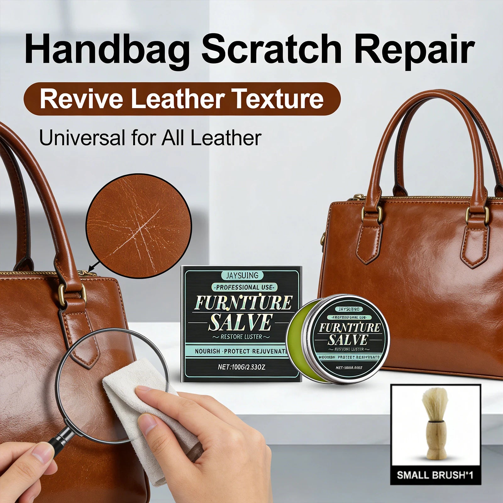 Leather Furniture Care Ointment Deeply Nourishing Leather Fiber Restoring Softness Remove Scratches High-End Leather Maintenance Qme
