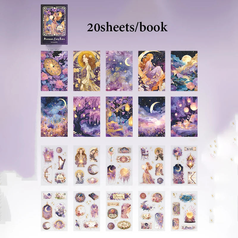Magic Fairy Tale Sticker Book for Decor & Collage, Multiple Elements for Various Journal Styles, Ideal for Craft Lovers Qme D