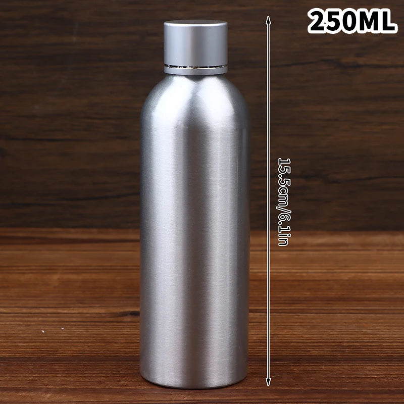 Silver Lid Aluminum Container Travel Bottle 30 50 60 100 120 150 200 Qme 250ML