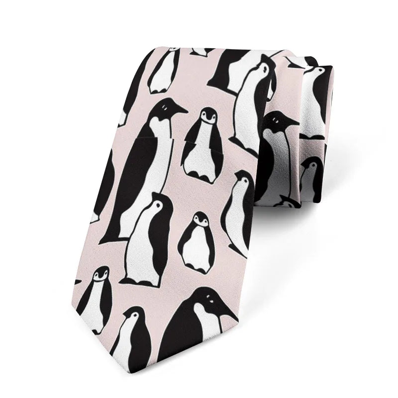 Suitable Men Cute Interesting Penguin Dark Tie Hip-hop Street Shirt Qme style3