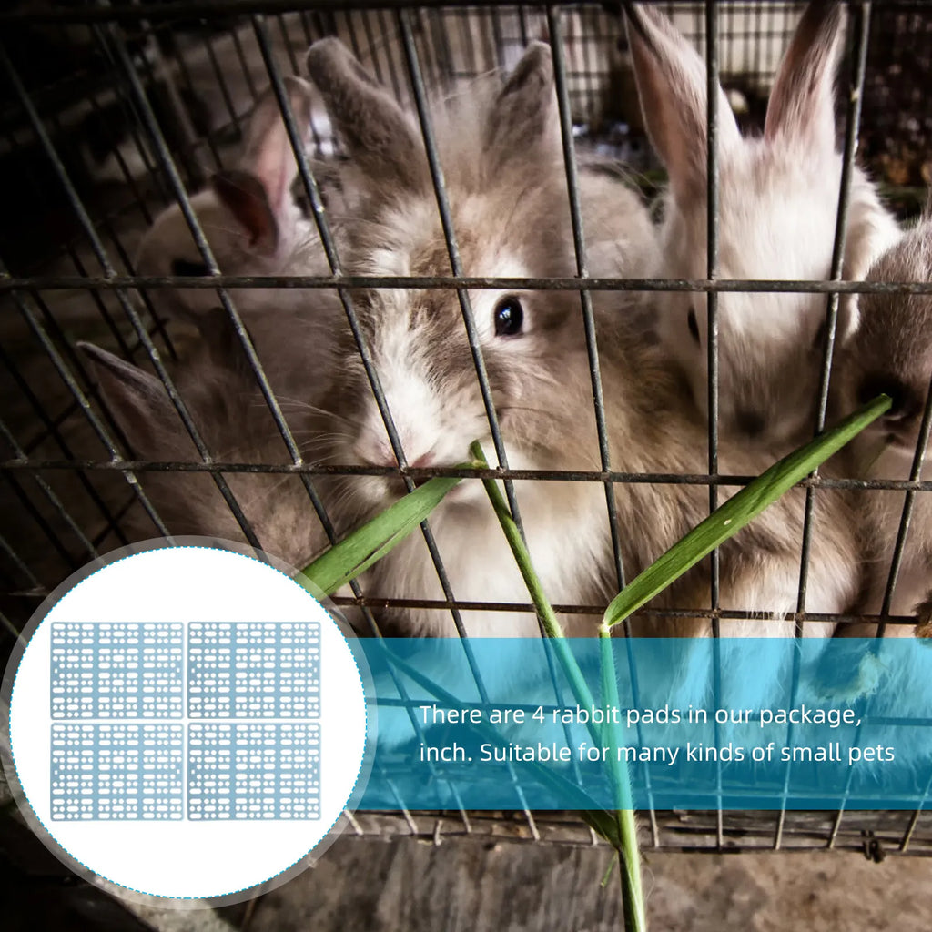 4Pcs Pads Premium Plastic Bunny Cage Mats Hollow Design for Urine Drainage Cuttable Spliceable Wear-Resistant Pet Qme