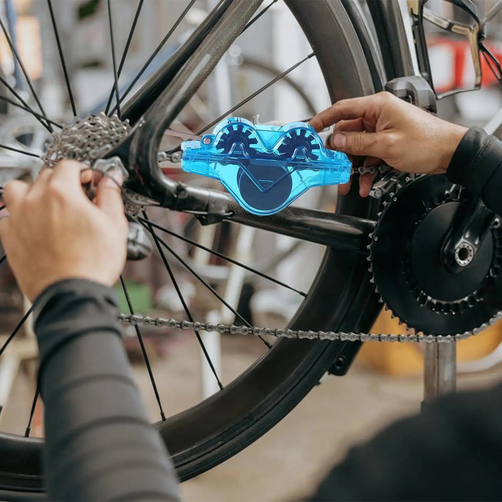 Cycling Chain Cleaner Kit Cycle Chain Scrubber Cleans Tool Portable Cleaning Tools Bike Accessories for Road Mountain Fitness Qme
