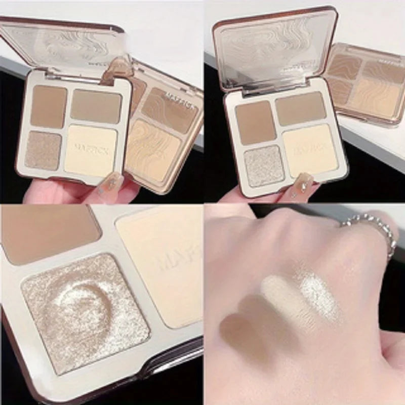 Natural Stereoscopic Face Powder Palette Matte Bronzer Contour Qme