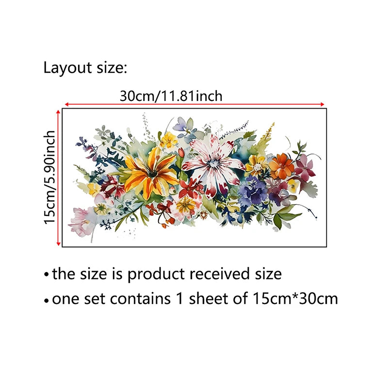 Waterproof Stickers Toilet Cover Bathroom Walls Flower Self-adhesive Qme 1PC