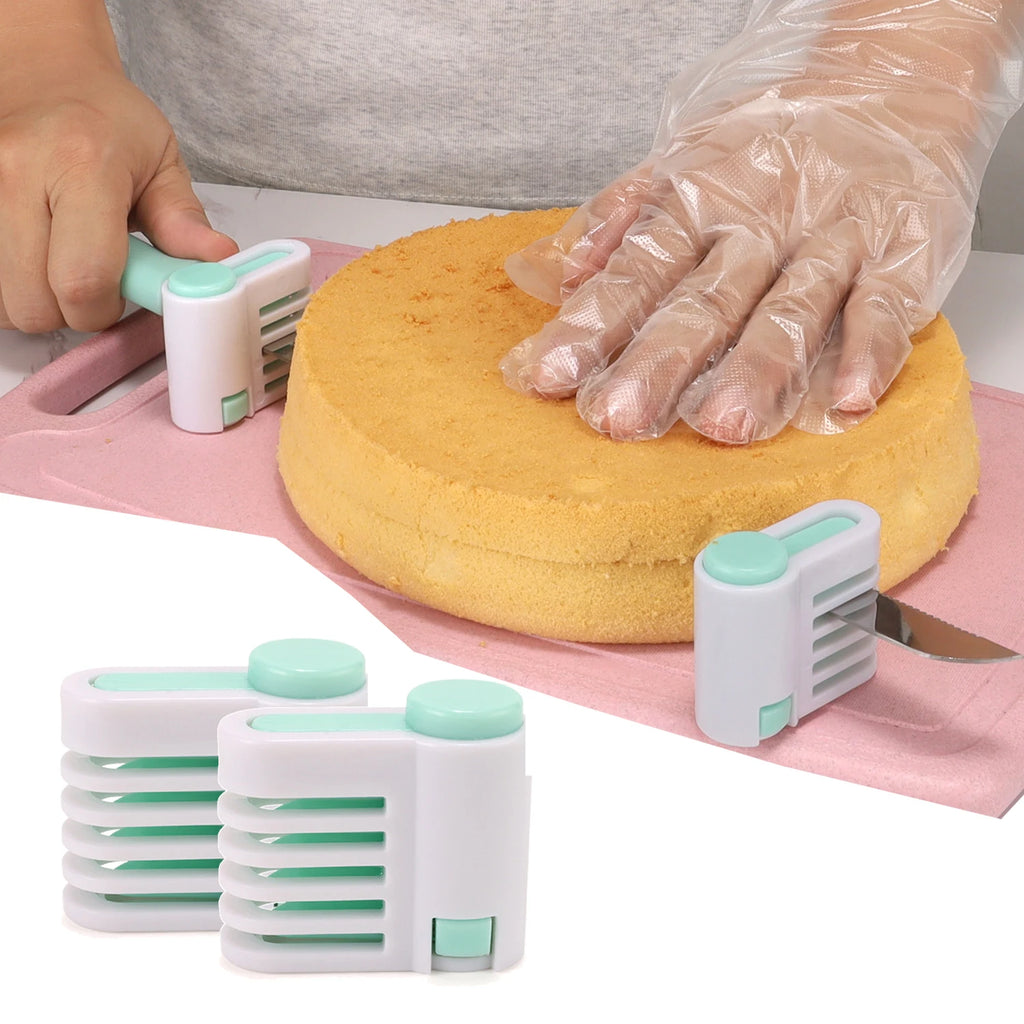 2pcs Cake Slicer 5 Layers Adjustable DIY Bread Knife Splitter Cutting Leveler Toast Slicer Fixator For Kichen Bakeware Tool Qme