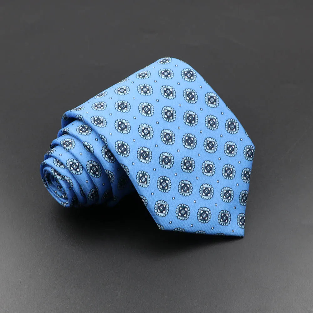 Men's Fashion Silk Tie Soft Novelty Necktie Blue Green Orange Ties