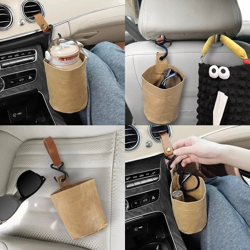 Car Trash Can Umbrella Storage Bin Multifunctional Vehicle Folding Qme