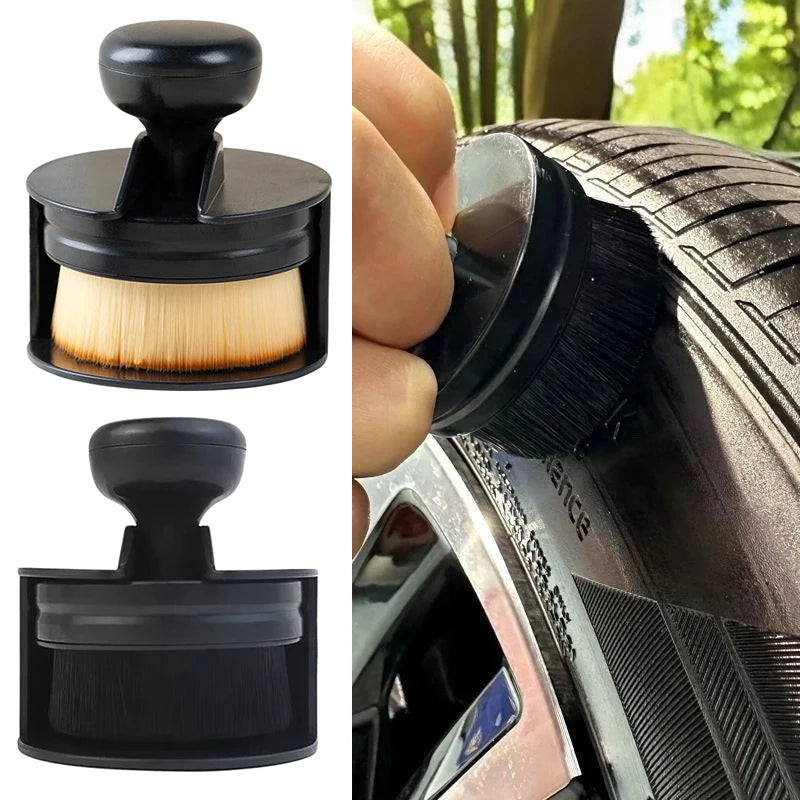 Common Car Tire Crevice Dusting Brush High Density Microfiber Shine Polish Portable Car Wash Care Applicator Car Interior Brush Qme