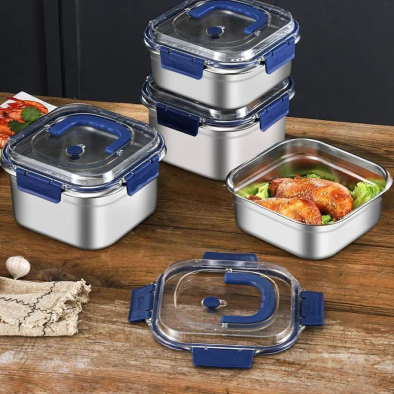 Lid Camping Picnic Bento Box Portable Stainless Steel Fruit Salad Qme