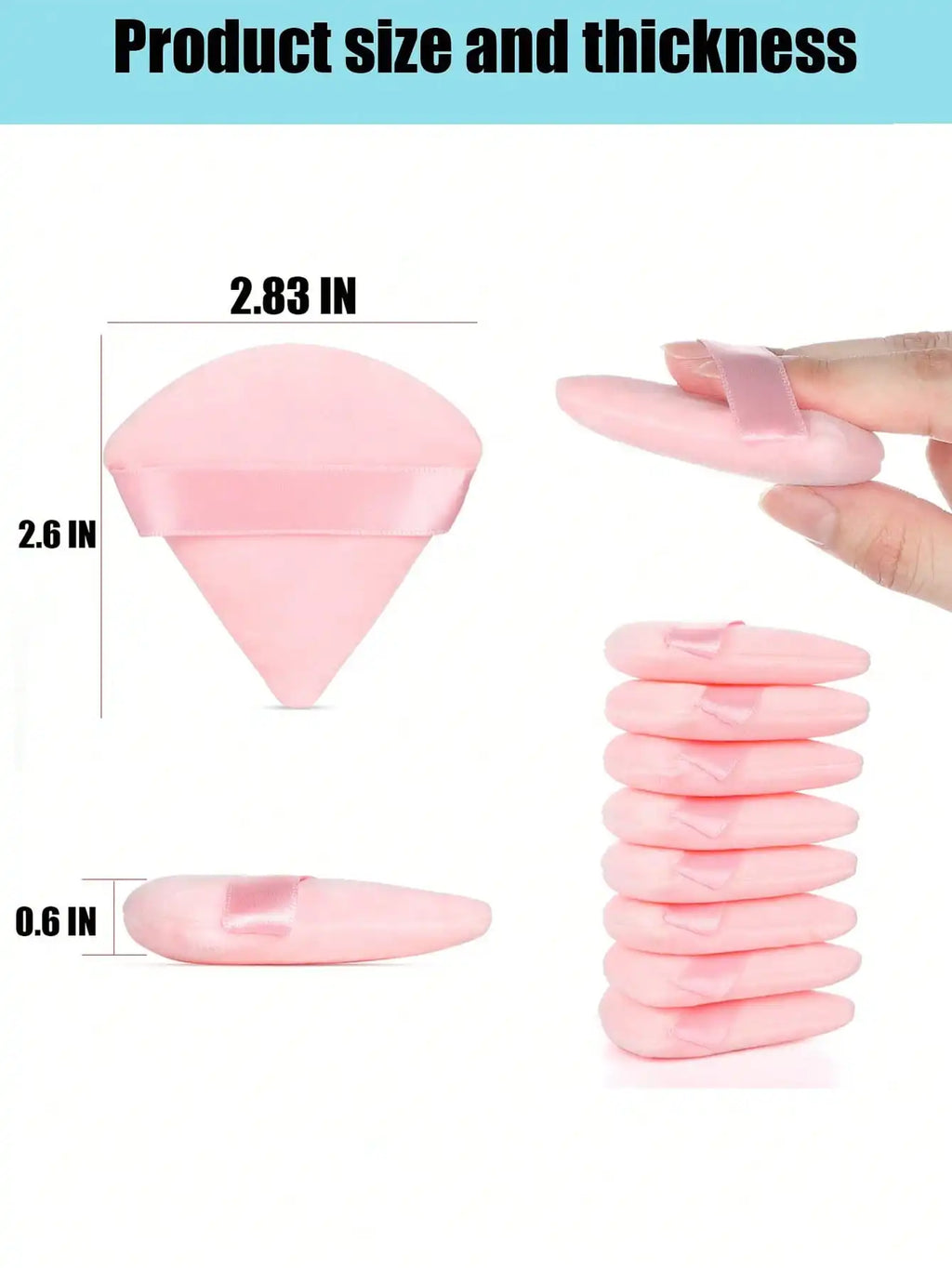 50 24 15 5 1 Triangular Powder Puff Reusable Multi-functional Makeup Qme