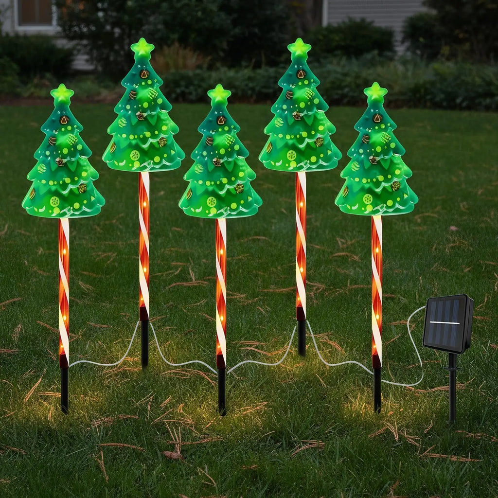 Candy Cane Pathway Light Solar Powered Holiday Lighted Stake Outdoor Qme