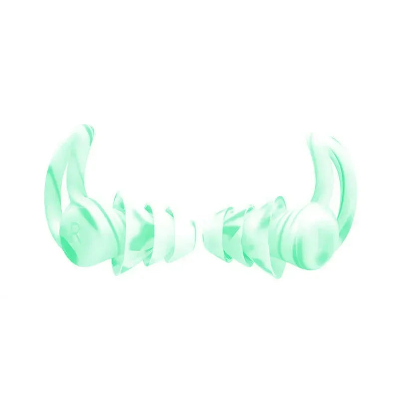 3 Layer Tapered Soft Silicone Ear Plugs for Sleep, Noise Reduction, Sound Insulation and Ear Protection, 2Pcs Qme Colorful Green