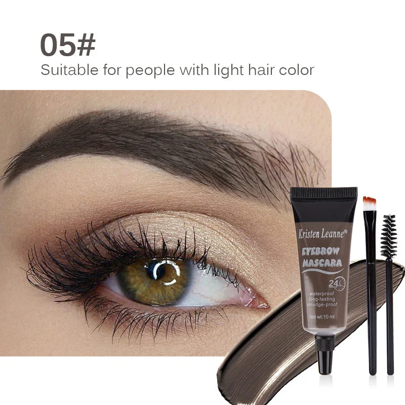 6 Color Eyebrow Enhancers Cream Women Natural Liquid Dyeing Eyebrow Set Brow Tattoo Pigments Lasting Waterproof Eyebrow Gel Qme Color 5