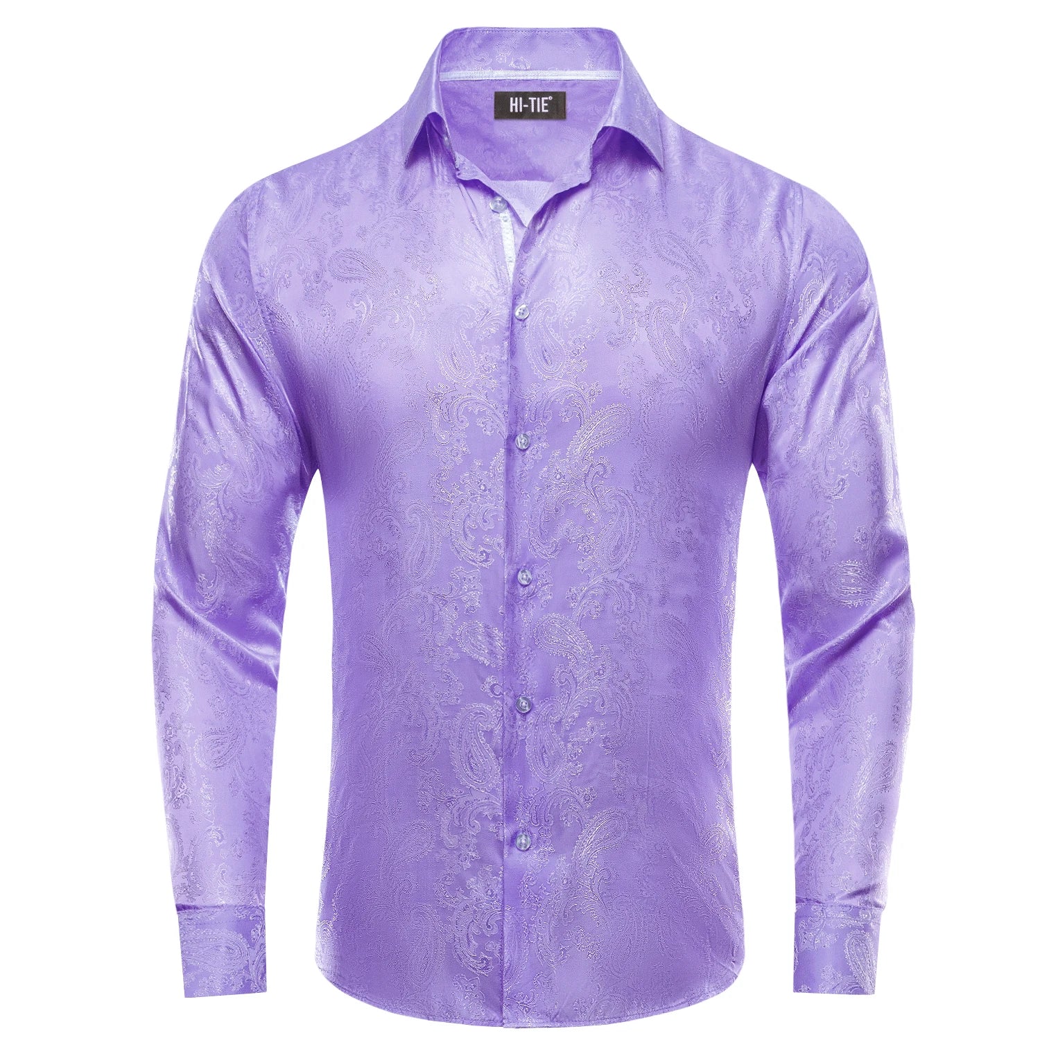 Men's Fashion Business Shirt Purple Paisley Jacquard Pattern Suitable for Everyday Casual Outings Qme CY-1900 XXL