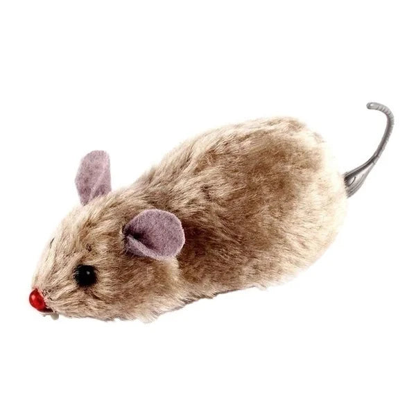 1Pcs Funny Lifelike Plush Mouse Running Rat Toy for Cats Dogs Pets Kids Random Color Cat Birthday Gift Qme