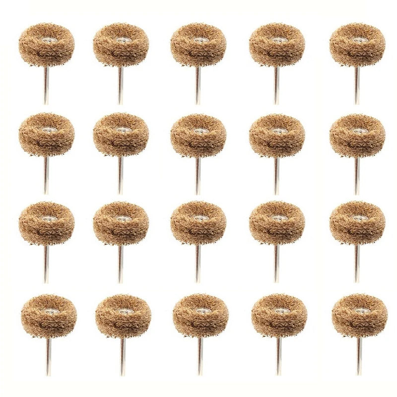 10/20pcs Mini Drill Abrasive Brush Nylon Buffing Polishing Wheel Dremel Rotary Hand Tool Accessories Set Rust Remover Qme 20pcs Yellow