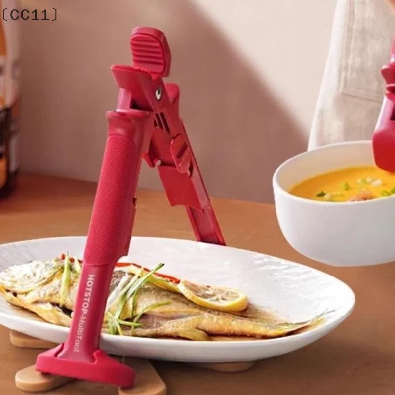 CC11Anti-scald Clip Silicone Kitchen Anti Scald Plate Bowl Dish Pot Qme