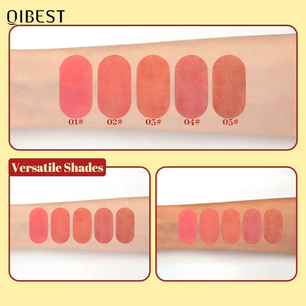 QIBEST Multi-Use 3 In 1 Makeup Lipstick Blusher Lightweight Mousse Cream For Eyes Lasting Lip Mud Face Blush Beauty Cosmetics Qme