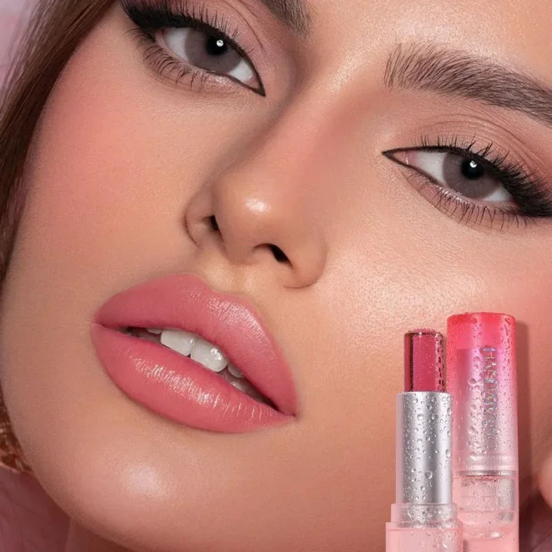 Moisturizing Color Lipstick Jelly Gloss Moisturizing Waterproof Crystal Balm Pink Glitter Lips Care Makeup Long Lasting Qme
