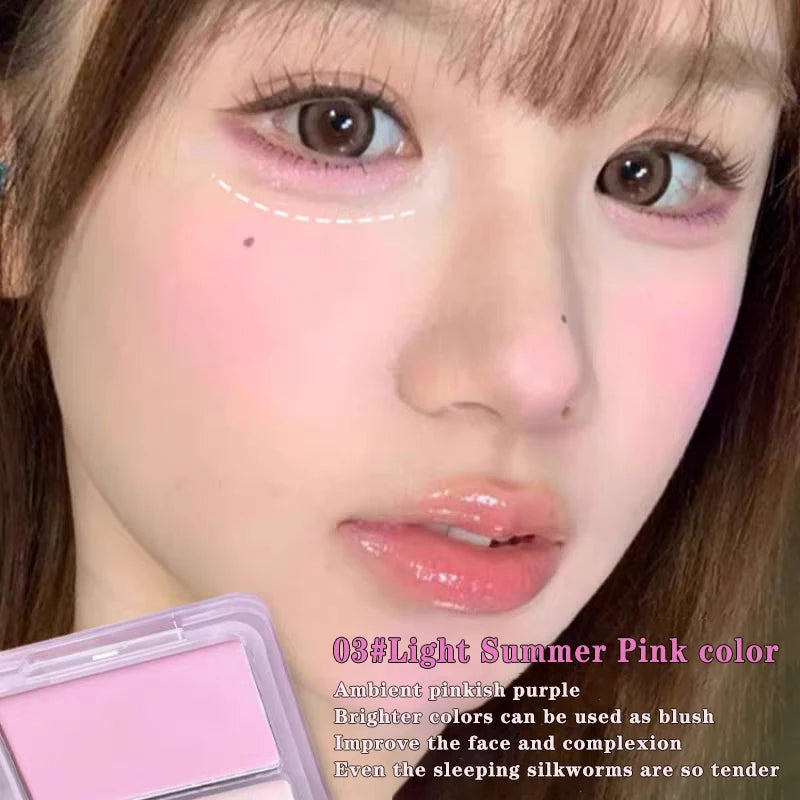 2-in-1 high-gloss contouring, two-tone matte facial brightening, three-dimensional shadow blush palette, Korean-style makeup Qme