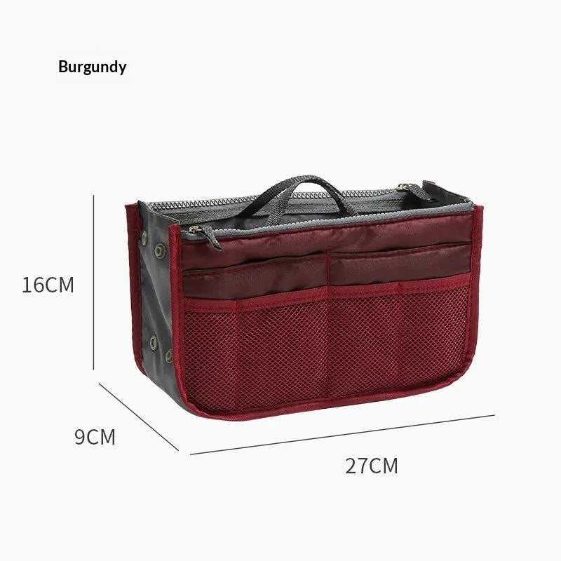 Multifunctional Bi-fold Storage Bag Double Zipper Large Capacity Storage Arrangement Makeup Toiletries Classification Bag Qme A3