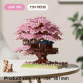 DIY Sakura Tree Building Blocks Set Diy Cherry Blossom Bricks with Light Treehouse Model Ornament Romantic Gift for Girl Friend Qme Big Pink-Opp