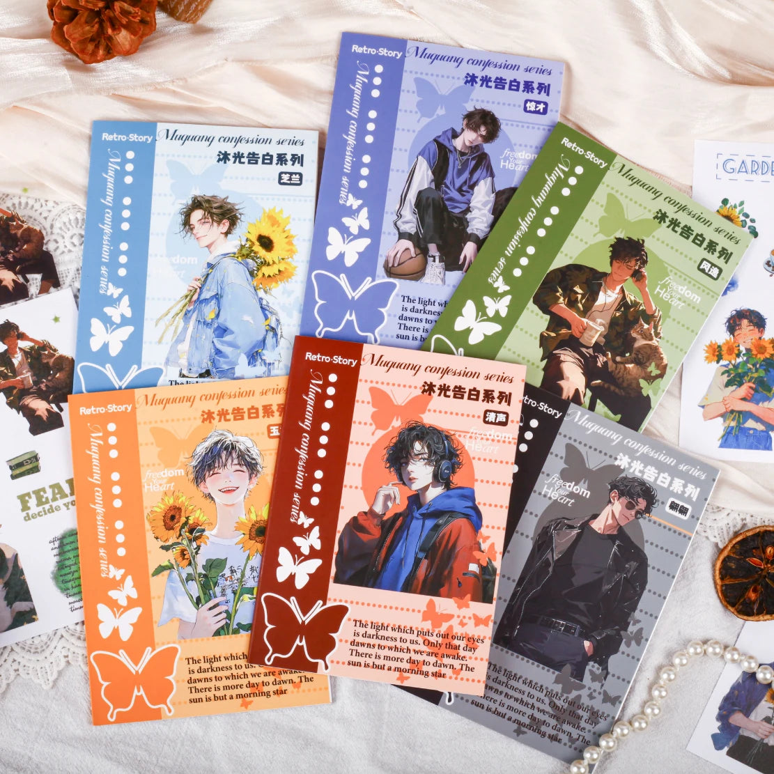 10 pcs Mu Guang Confession Series Cut Film Sticker Book Y2K Sticker Journal Handbook Scrapbooking Kawaii Decoration Sticker Gift Qme