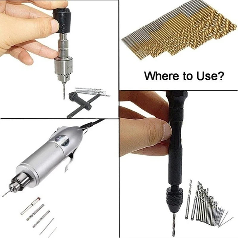 50/100pc/set Titanium Coated Drill Bit High Speed Steel Hole Opener Woodworking Metal Plastic Tools Electric Drill Qme