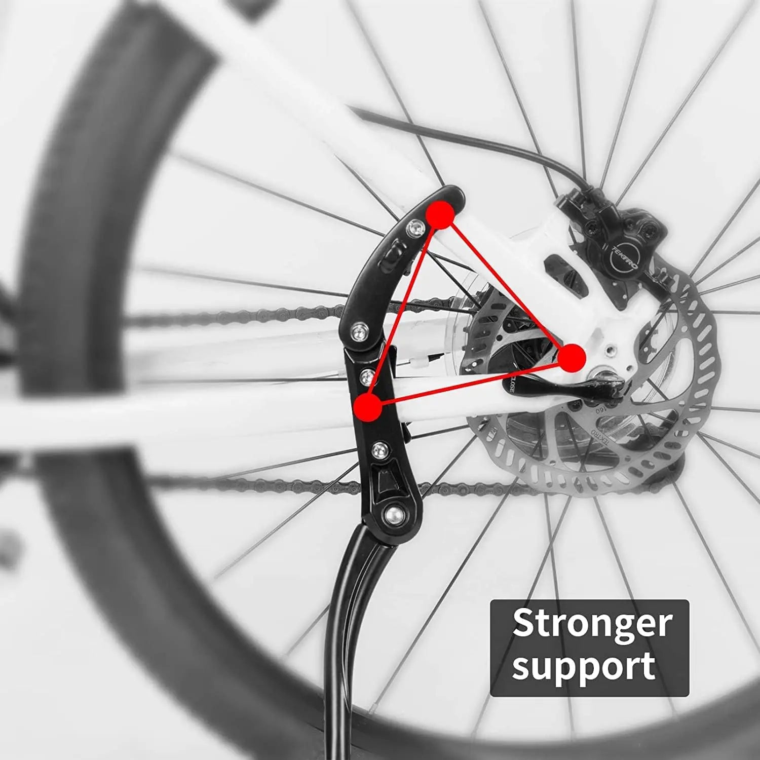 Adjustable Bicycle Kickstand, Aluminium Alloy, Universal Rear Bike Kickstand for 24 inch to 29 inch Mountain Bike and Road Bike Qme