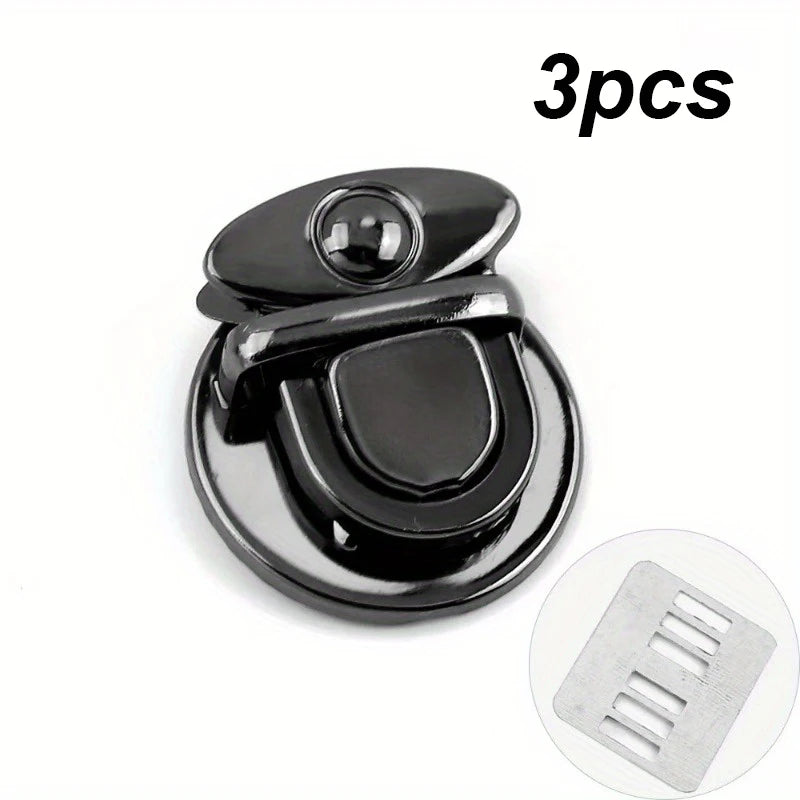 3 Uds Cerraduras De Metal Cierre De Bolsa Hebillas De Captura Para Bolsos Cierre De Bolsos Cierres a Presión DIY Artesanía Hardw Qme 3pcs black