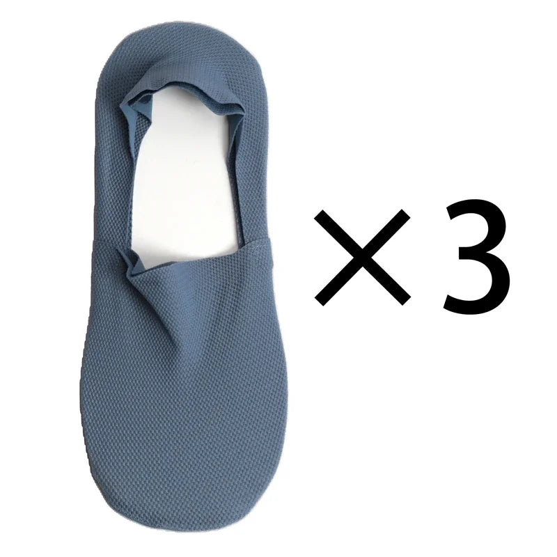 3 Pairs Men's Boat Socks 100 Cotton Deodorant Sweat Absorption Mesh Qme 3 Pairs -L EU38-43 (US5-9)